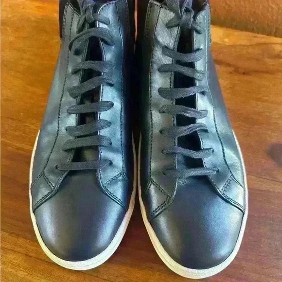 Bruno Maglia “Dimento” Navy Blue Hi-Top Leather Sneaker Size Men’s 10 M - Picture 4 of 10